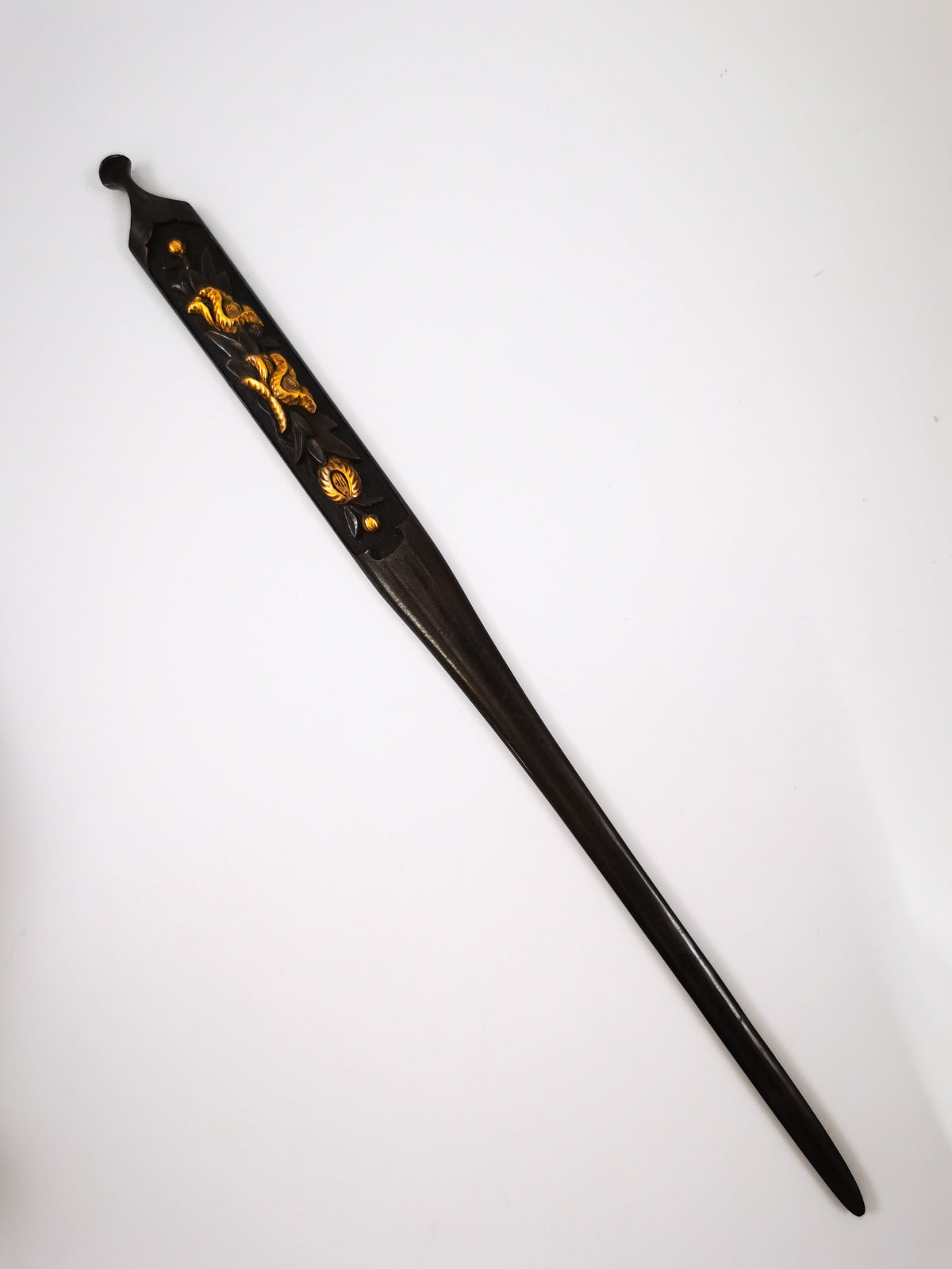 Japanese Sword Fitting Peony Motify Kogai for Wakzaishi and Tanto Edo Period Antique D154