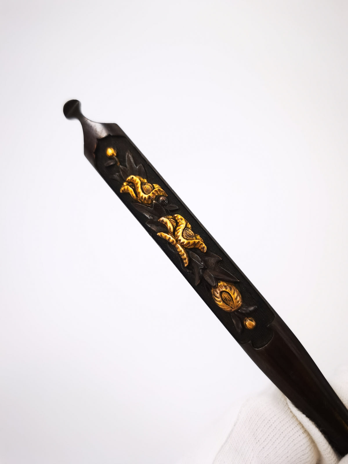 Japanese Sword Fitting Peony Motify Kogai for Wakzaishi and Tanto Edo Period Antique D154
